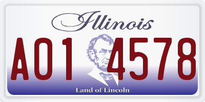 IL license plate A014578
