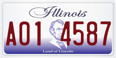 IL license plate A014587