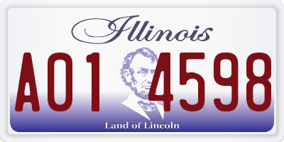 IL license plate A014598