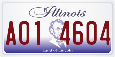 IL license plate A014604