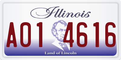 IL license plate A014616