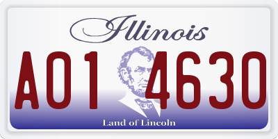 IL license plate A014630