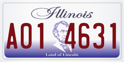 IL license plate A014631