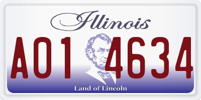 IL license plate A014634