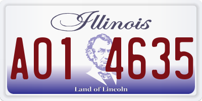 IL license plate A014635