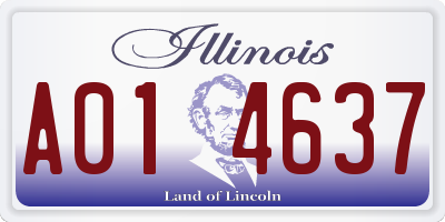IL license plate A014637