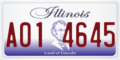 IL license plate A014645