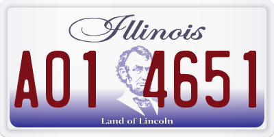 IL license plate A014651
