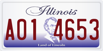 IL license plate A014653