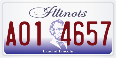 IL license plate A014657