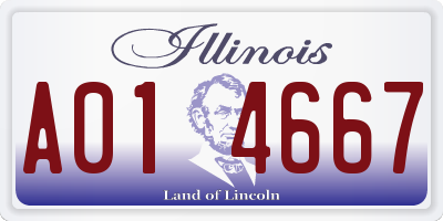 IL license plate A014667