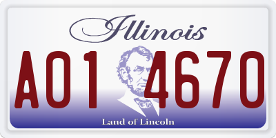 IL license plate A014670