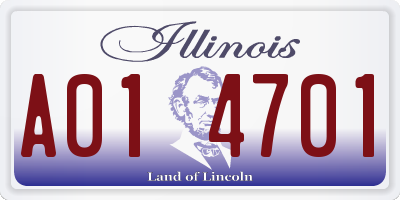 IL license plate A014701