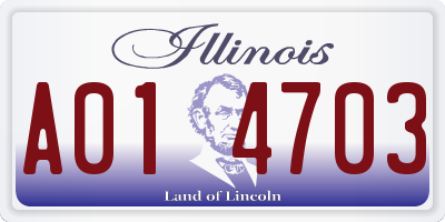 IL license plate A014703