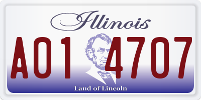 IL license plate A014707