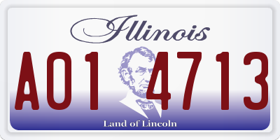 IL license plate A014713