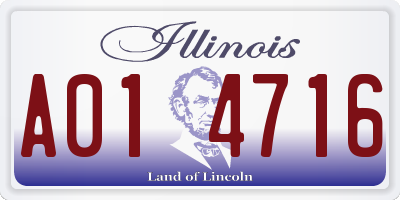 IL license plate A014716