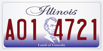 IL license plate A014721