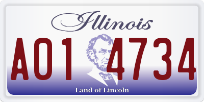 IL license plate A014734