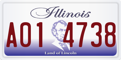 IL license plate A014738