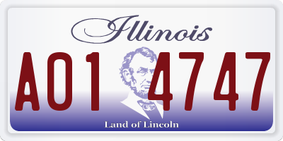 IL license plate A014747