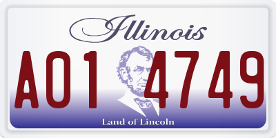 IL license plate A014749
