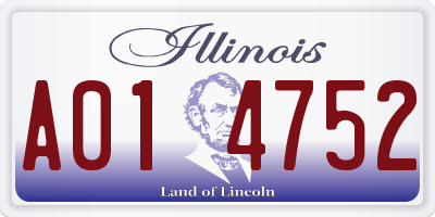 IL license plate A014752