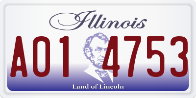 IL license plate A014753