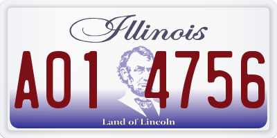 IL license plate A014756