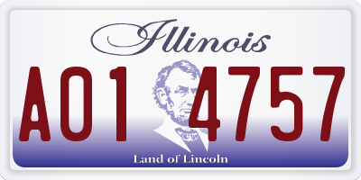 IL license plate A014757