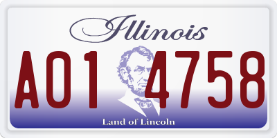 IL license plate A014758