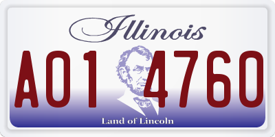 IL license plate A014760
