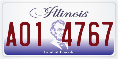 IL license plate A014767