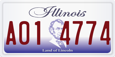IL license plate A014774