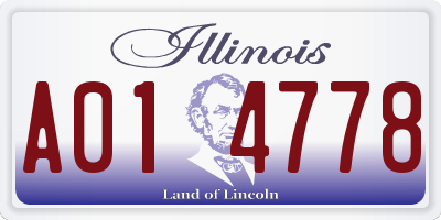IL license plate A014778