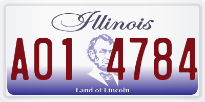 IL license plate A014784