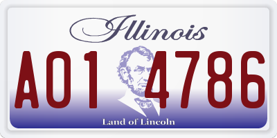 IL license plate A014786