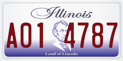 IL license plate A014787