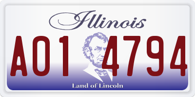 IL license plate A014794