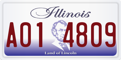 IL license plate A014809