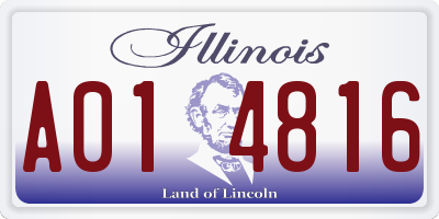 IL license plate A014816