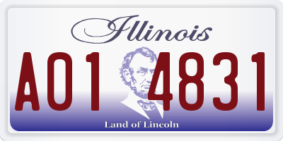 IL license plate A014831
