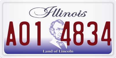 IL license plate A014834