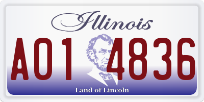 IL license plate A014836