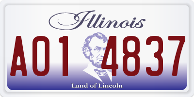 IL license plate A014837