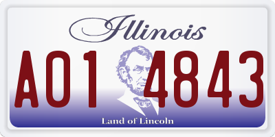 IL license plate A014843