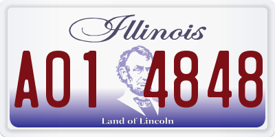 IL license plate A014848