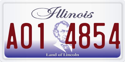 IL license plate A014854