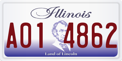 IL license plate A014862