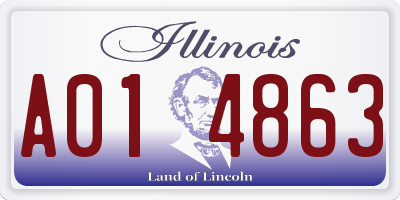 IL license plate A014863